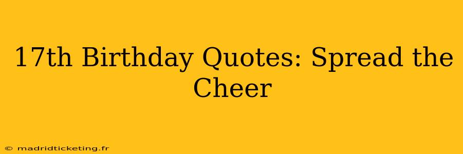 17th Birthday Quotes: Spread the Cheer