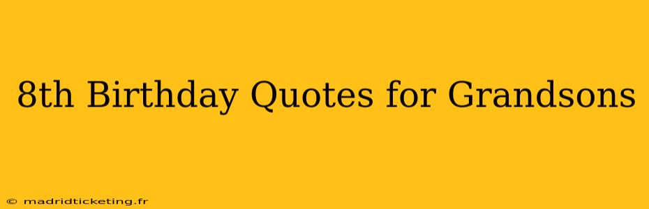 8th Birthday Quotes for Grandsons