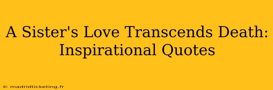 A Sister's Love Transcends Death: Inspirational Quotes