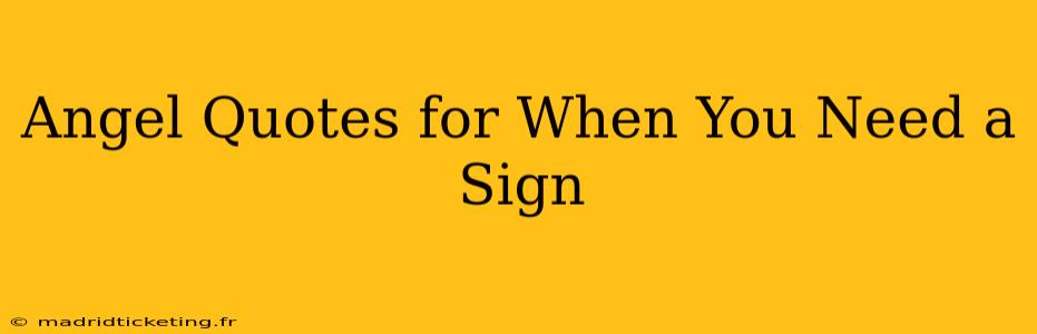Angel Quotes for When You Need a Sign