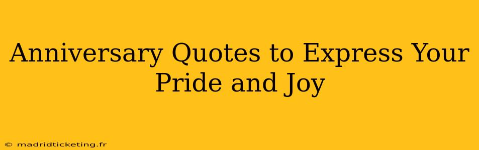 Anniversary Quotes to Express Your Pride and Joy