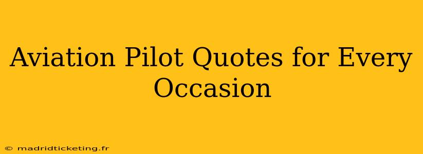 Aviation Pilot Quotes for Every Occasion