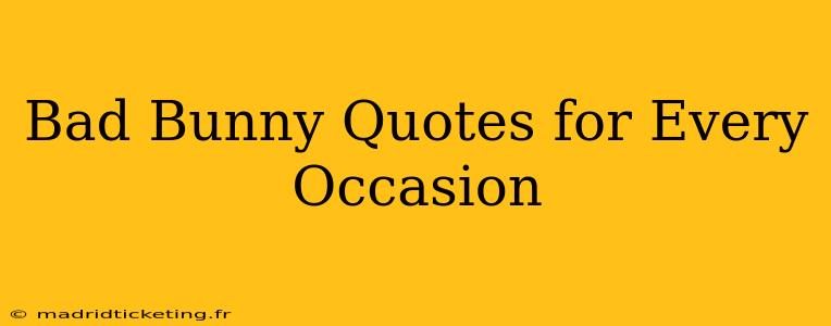 Bad Bunny Quotes for Every Occasion