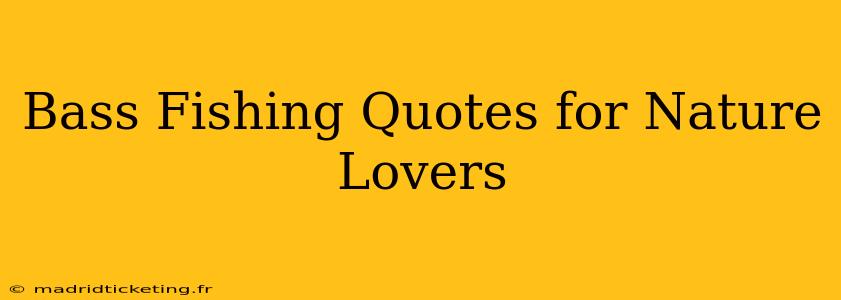 Bass Fishing Quotes for Nature Lovers