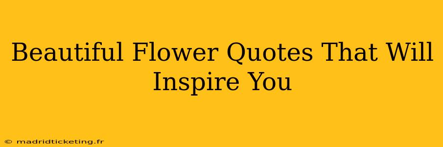 Beautiful Flower Quotes That Will Inspire You
