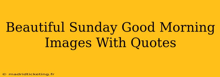 Beautiful Sunday Good Morning Images With Quotes