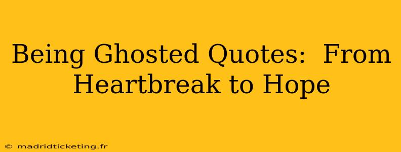Being Ghosted Quotes:  From Heartbreak to Hope