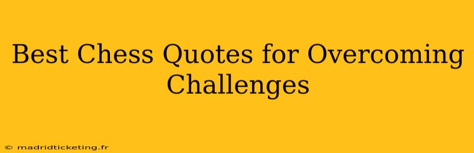 Best Chess Quotes for Overcoming Challenges