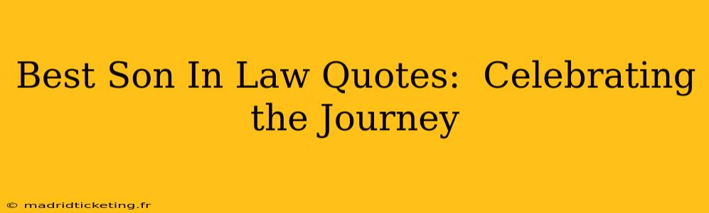 Best Son In Law Quotes:  Celebrating the Journey