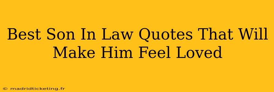 Best Son In Law Quotes That Will Make Him Feel Loved