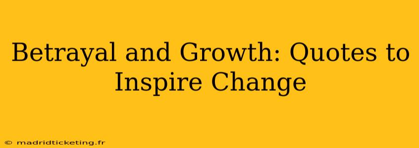 Betrayal and Growth: Quotes to Inspire Change