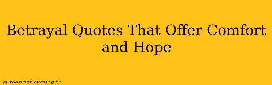 Betrayal Quotes That Offer Comfort and Hope