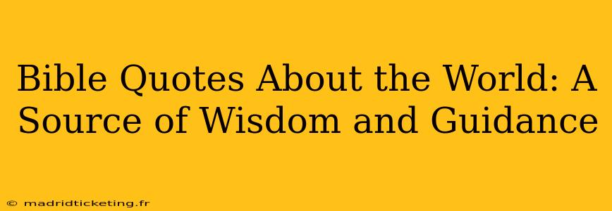 Bible Quotes About the World: A Source of Wisdom and Guidance