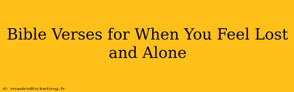Bible Verses for When You Feel Lost and Alone