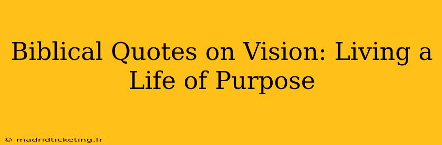 Biblical Quotes on Vision: Living a Life of Purpose