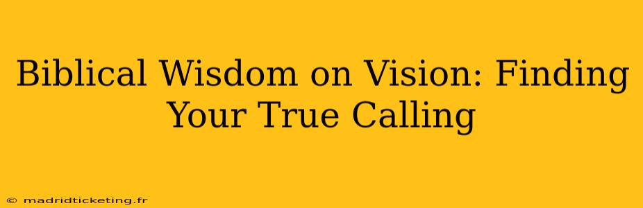 Biblical Wisdom on Vision: Finding Your True Calling
