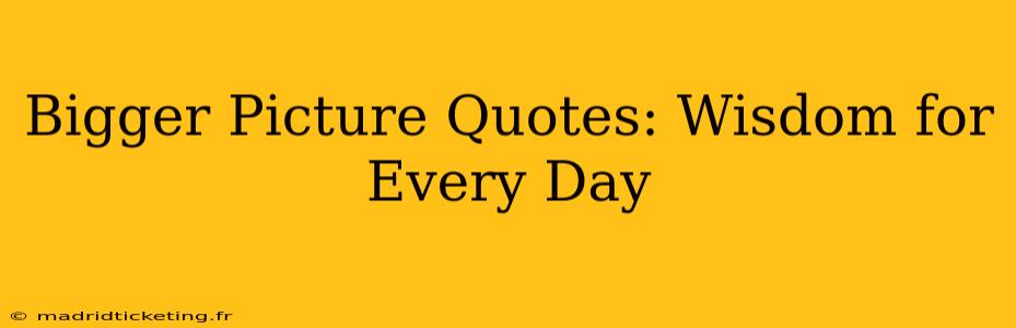 Bigger Picture Quotes: Wisdom for Every Day