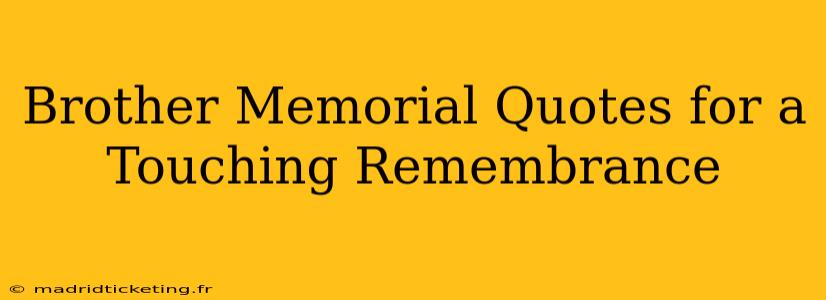 Brother Memorial Quotes for a Touching Remembrance