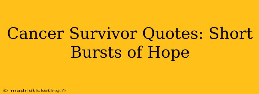 Cancer Survivor Quotes: Short Bursts of Hope