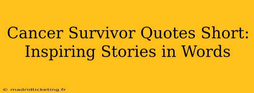Cancer Survivor Quotes Short:  Inspiring Stories in Words