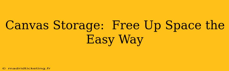 Canvas Storage:  Free Up Space the Easy Way