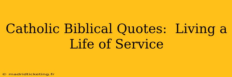 Catholic Biblical Quotes:  Living a Life of Service