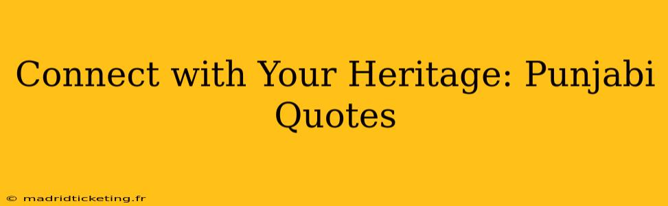 Connect with Your Heritage: Punjabi Quotes