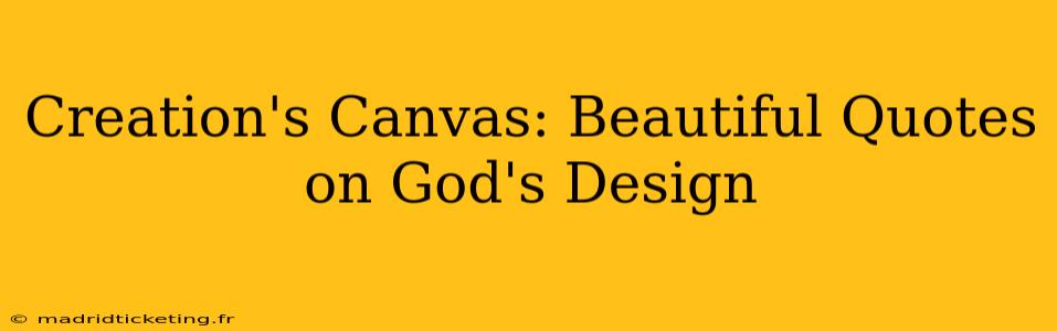 Creation's Canvas: Beautiful Quotes on God's Design