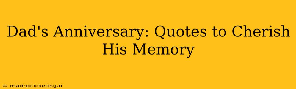 Dad's Anniversary: Quotes to Cherish His Memory