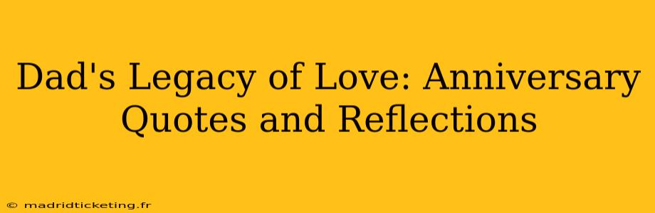 Dad's Legacy of Love: Anniversary Quotes and Reflections