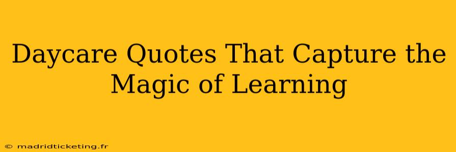 Daycare Quotes That Capture the Magic of Learning