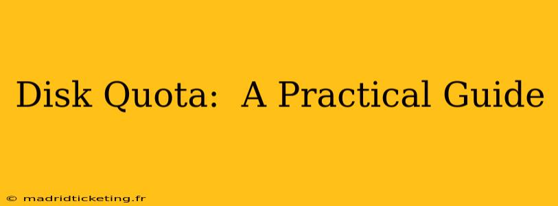 Disk Quota:  A Practical Guide