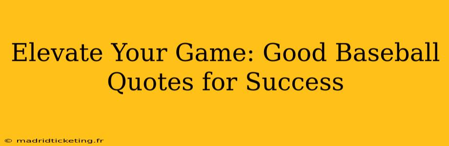 Elevate Your Game: Good Baseball Quotes for Success