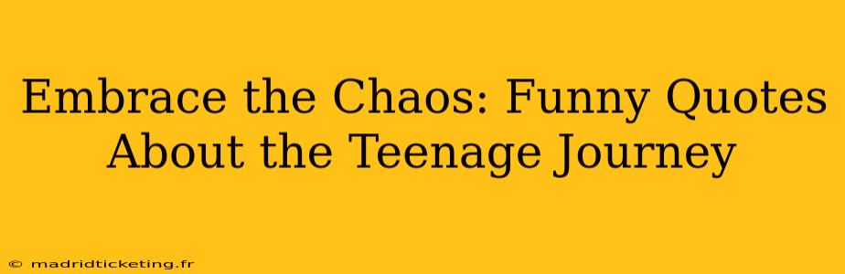 Embrace the Chaos: Funny Quotes About the Teenage Journey