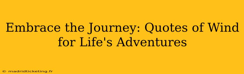 Embrace the Journey: Quotes of Wind for Life's Adventures