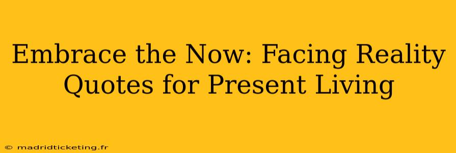 Embrace the Now: Facing Reality Quotes for Present Living