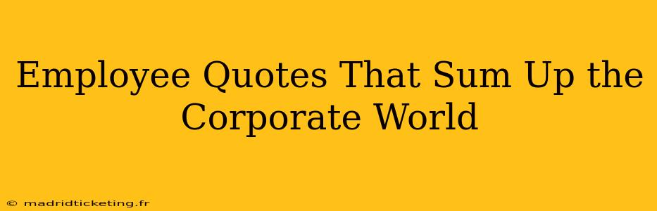 Employee Quotes That Sum Up the Corporate World