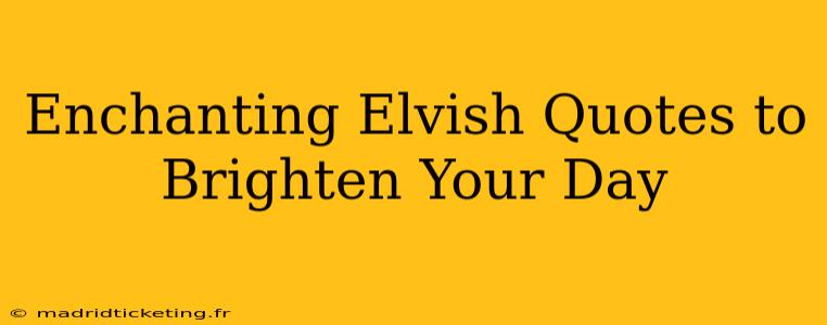 Enchanting Elvish Quotes to Brighten Your Day