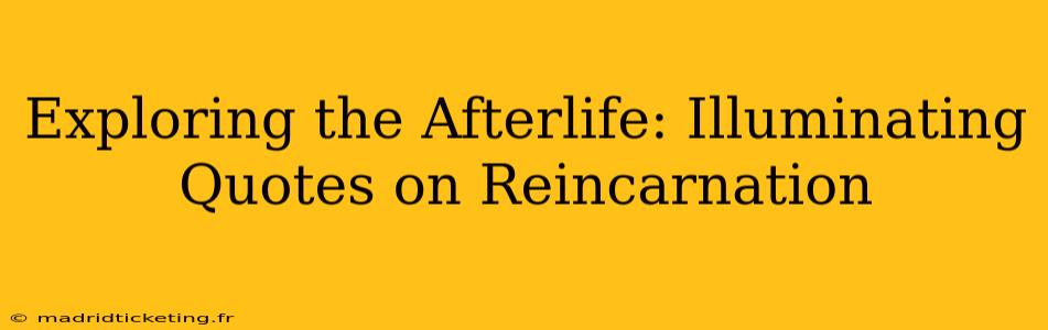 Exploring the Afterlife: Illuminating Quotes on Reincarnation