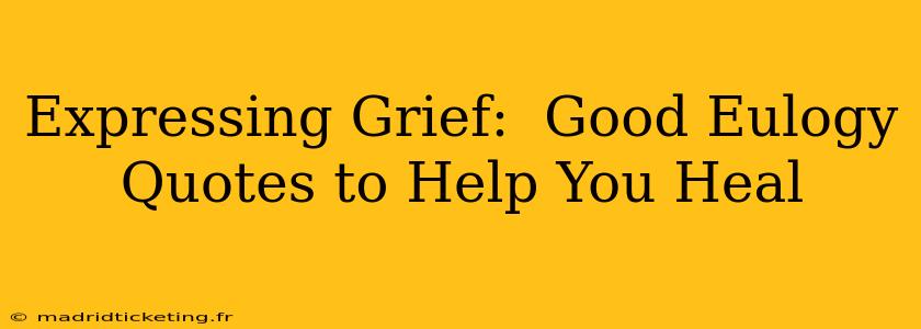 Expressing Grief:  Good Eulogy Quotes to Help You Heal