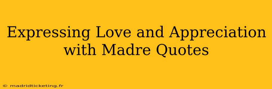 Expressing Love and Appreciation with Madre Quotes