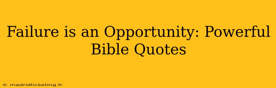 Failure is an Opportunity: Powerful Bible Quotes