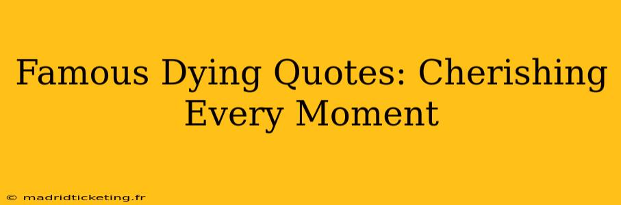 Famous Dying Quotes: Cherishing Every Moment