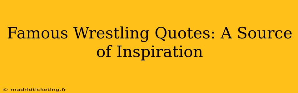 Famous Wrestling Quotes: A Source of Inspiration