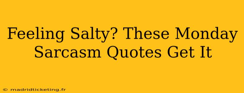 Feeling Salty? These Monday Sarcasm Quotes Get It