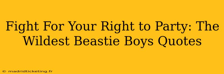 Fight For Your Right to Party: The Wildest Beastie Boys Quotes