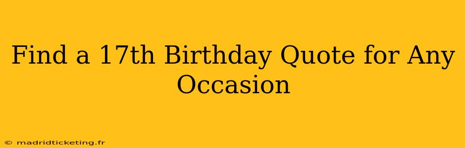 Find a 17th Birthday Quote for Any Occasion