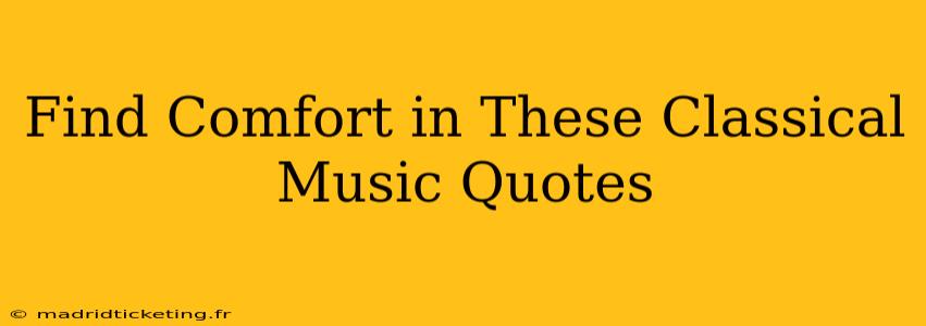 Find Comfort in These Classical Music Quotes