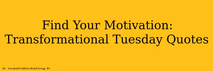 Find Your Motivation: Transformational Tuesday Quotes