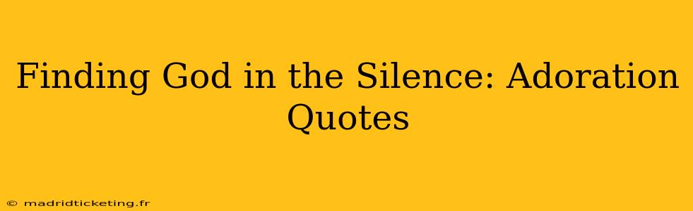 Finding God in the Silence: Adoration Quotes